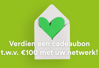 Verdien een cadeaubon t.w.v. €100 met uw netwerk!